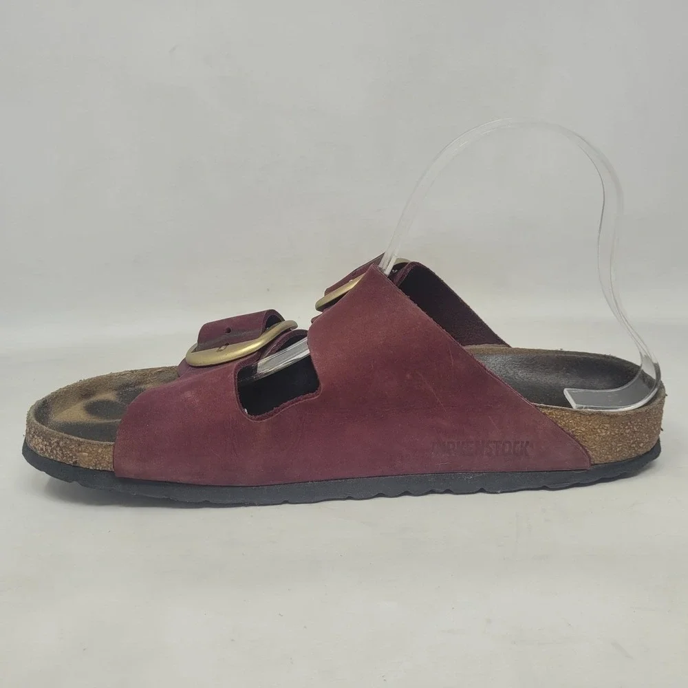 Birkenstock Arizona Sandals EU41 US8 Berry Crush Burgundy Suede Big Buckle